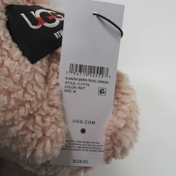 UGG ANNONA SHERPA TRAVEL CARDIGAN IN ROSEWATER - Picture 7 of 9